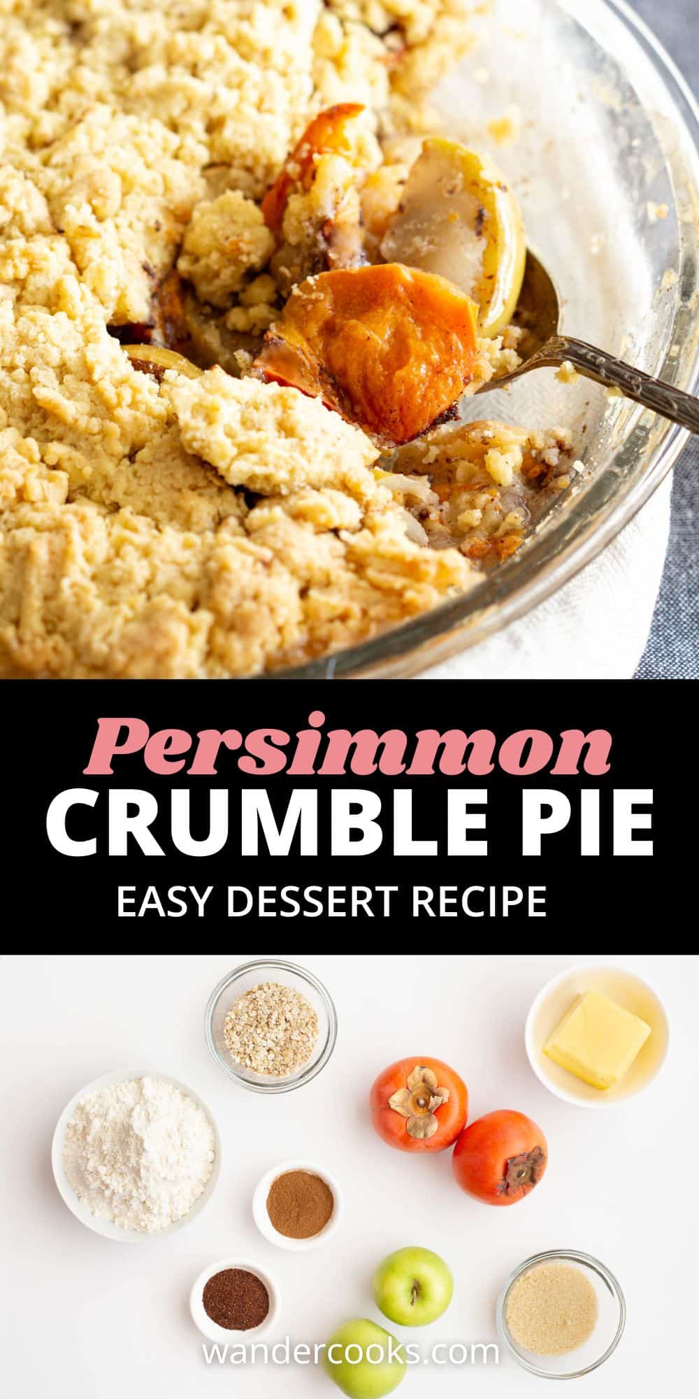 Easy Persimmon Crumble Pie