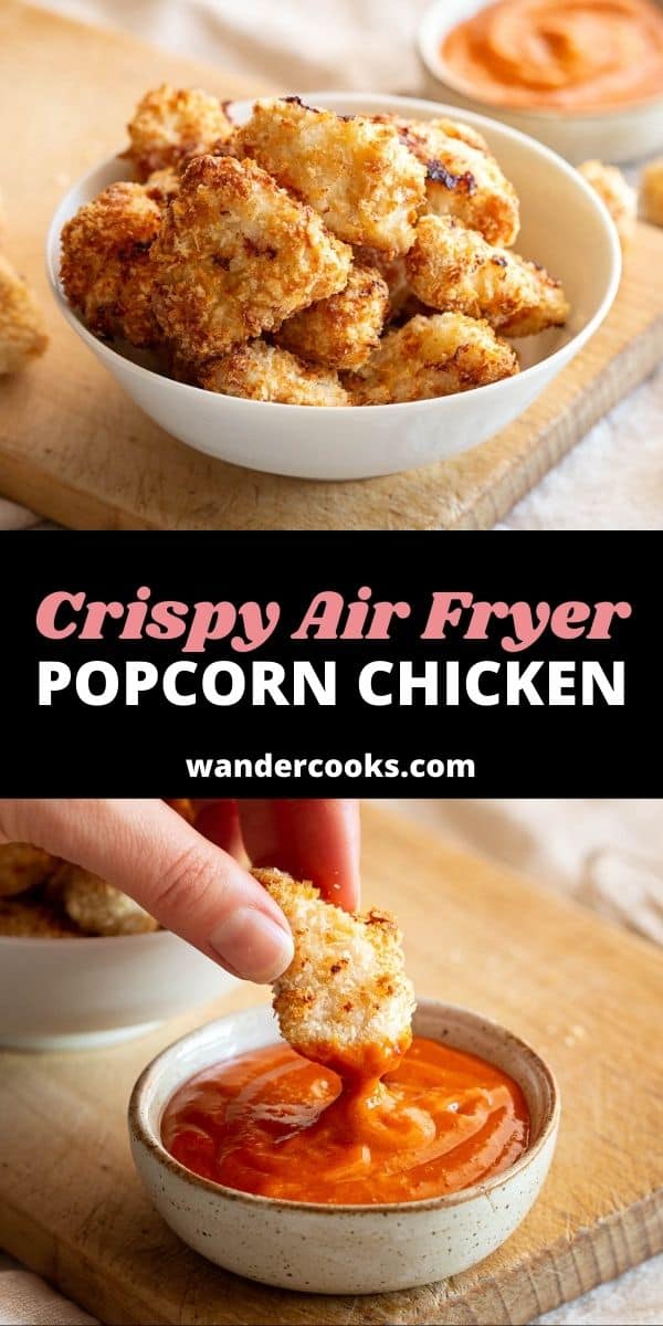Crispy Air Fryer Popcorn Chicken with Panko!