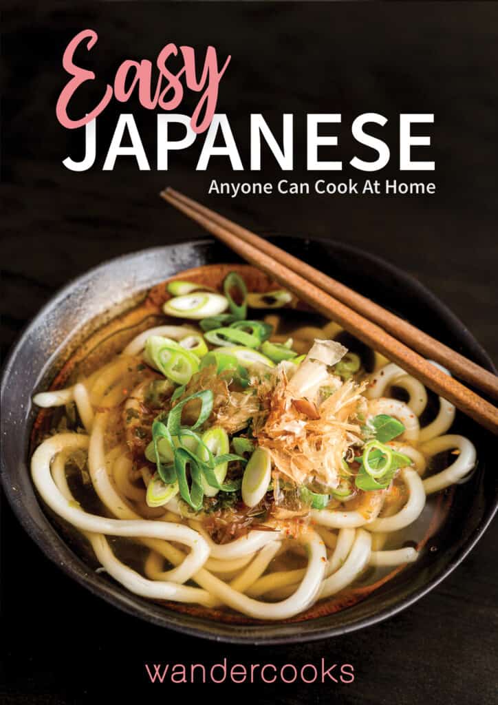 Ebook cover showing a bowl of noodles and text overlay.