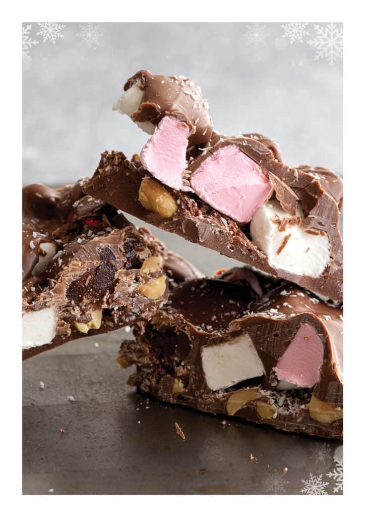 A stack of rocky road slices