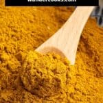 A spoonful of homemade curry powder.