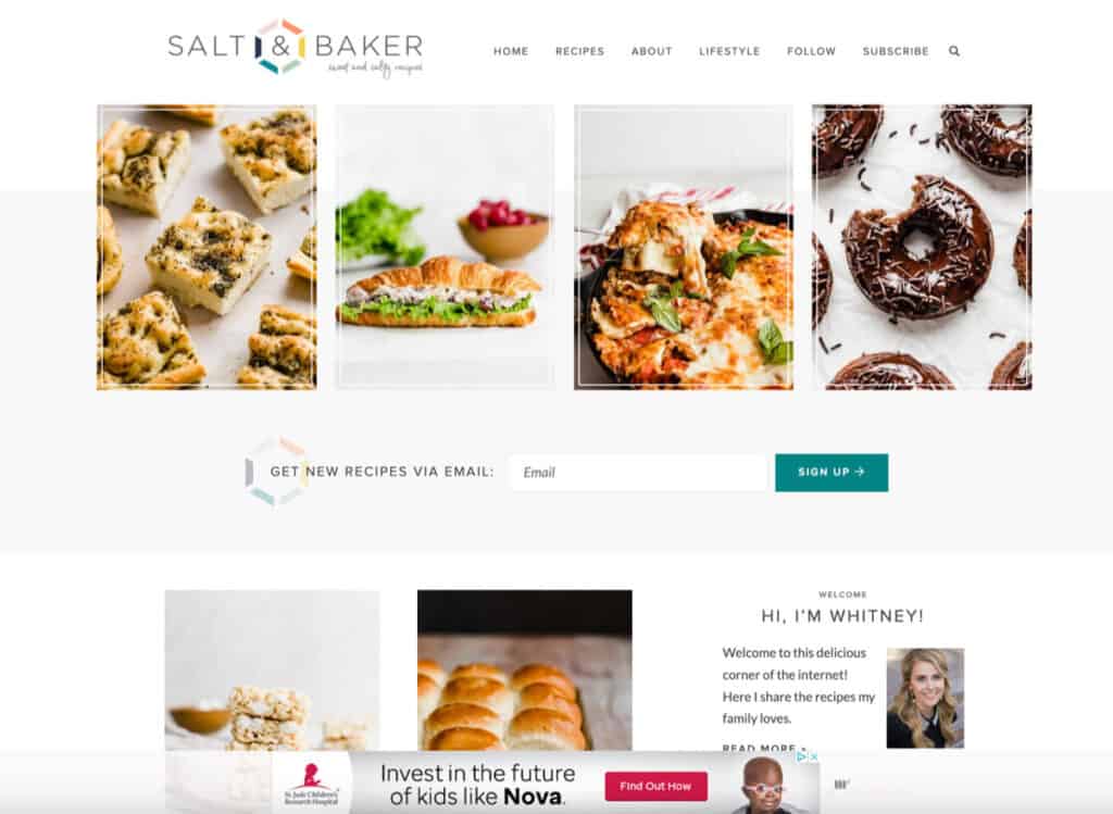 Screenshot of Salt & Baker website.