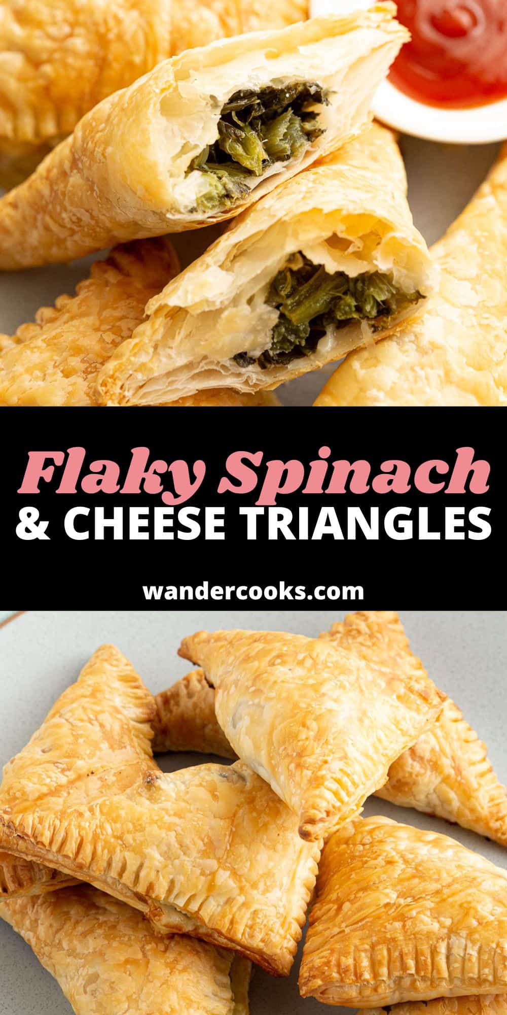 Easy Spinach & Feta Cheese Triangles with Puff Pastry!