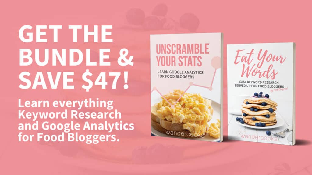 Two ebook mock ups of Unscramble Your Stats and Eat Your Words covers with marketing text.