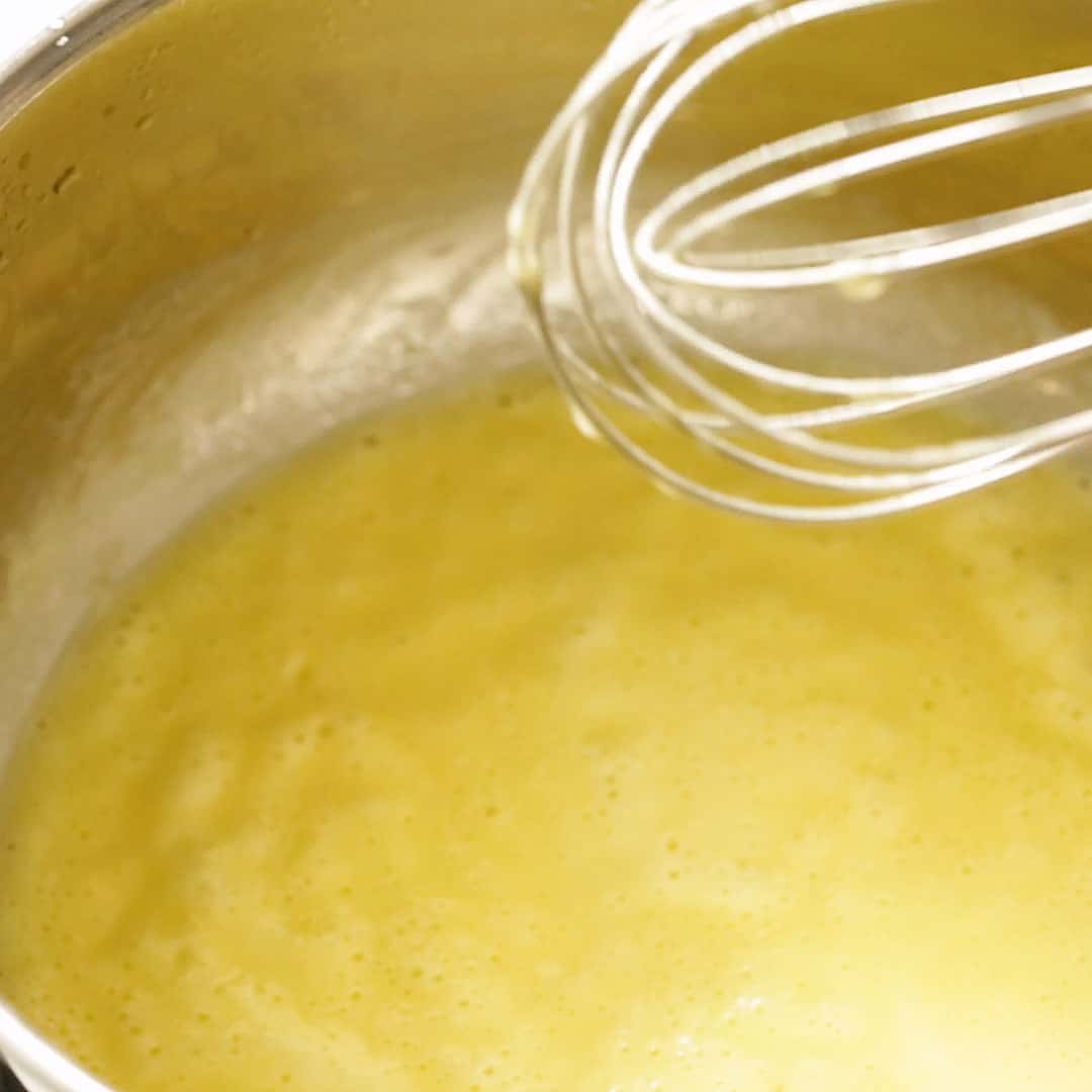 Whisking together butter and cornstarch.