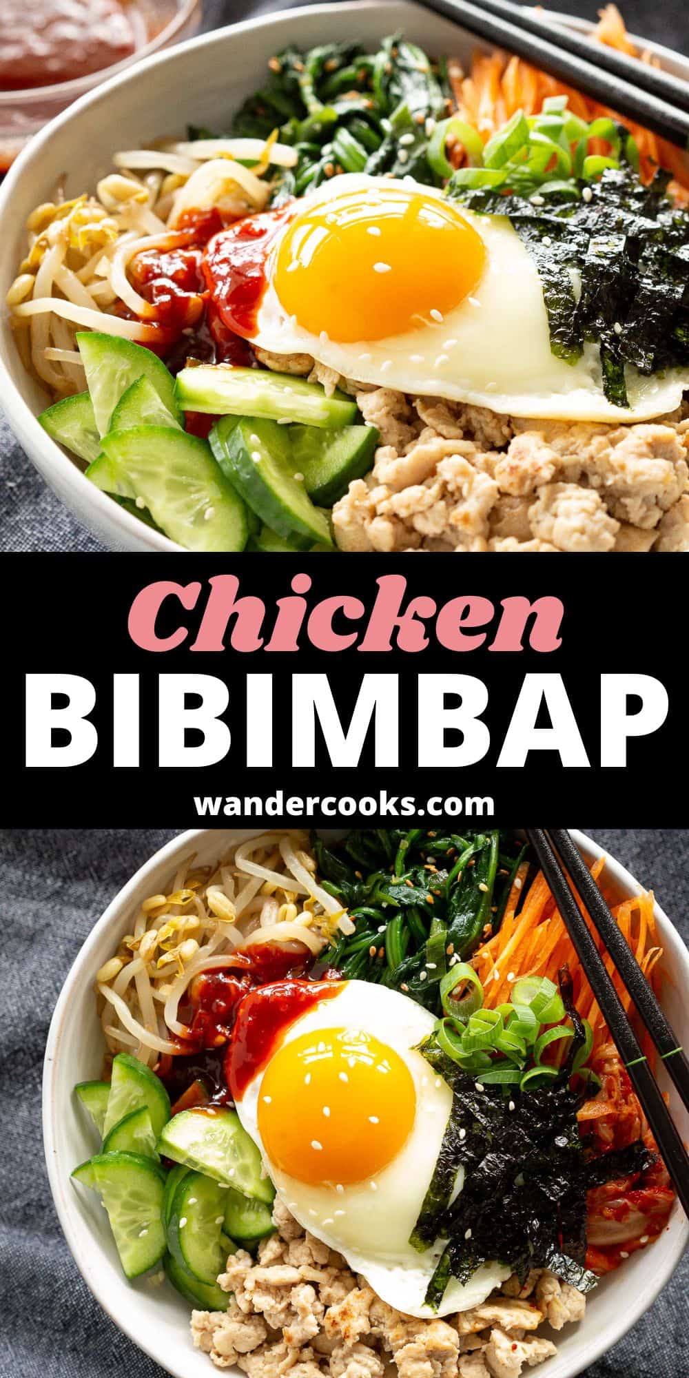Easy Chicken Bibimbap - Korean Rice Bowl