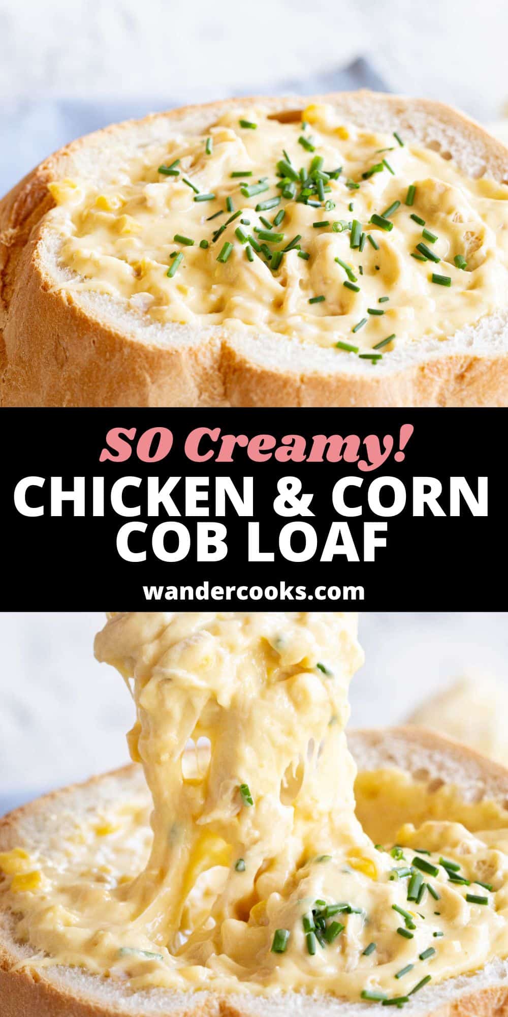 Creamy Chicken & Corn Cob Loaf Dip