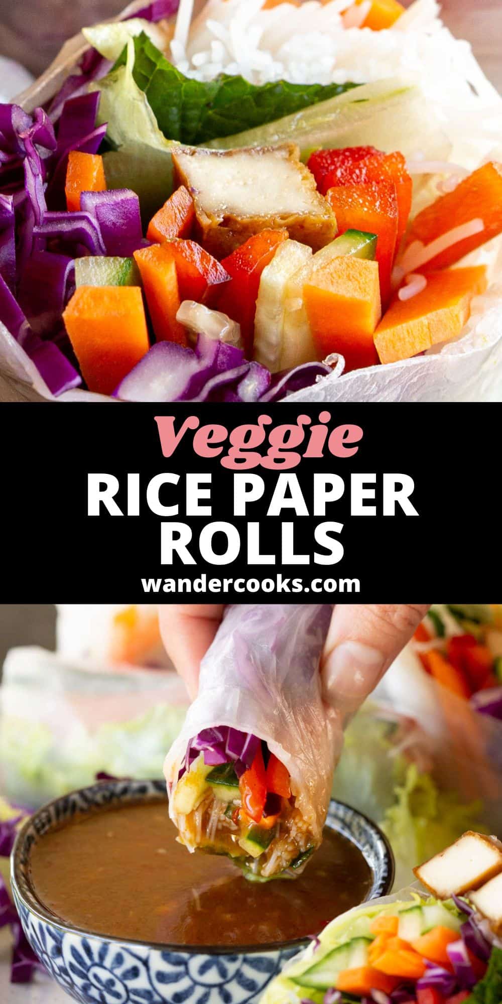 Vegetarian Rice Paper Rolls - Rainbow Rolls!
